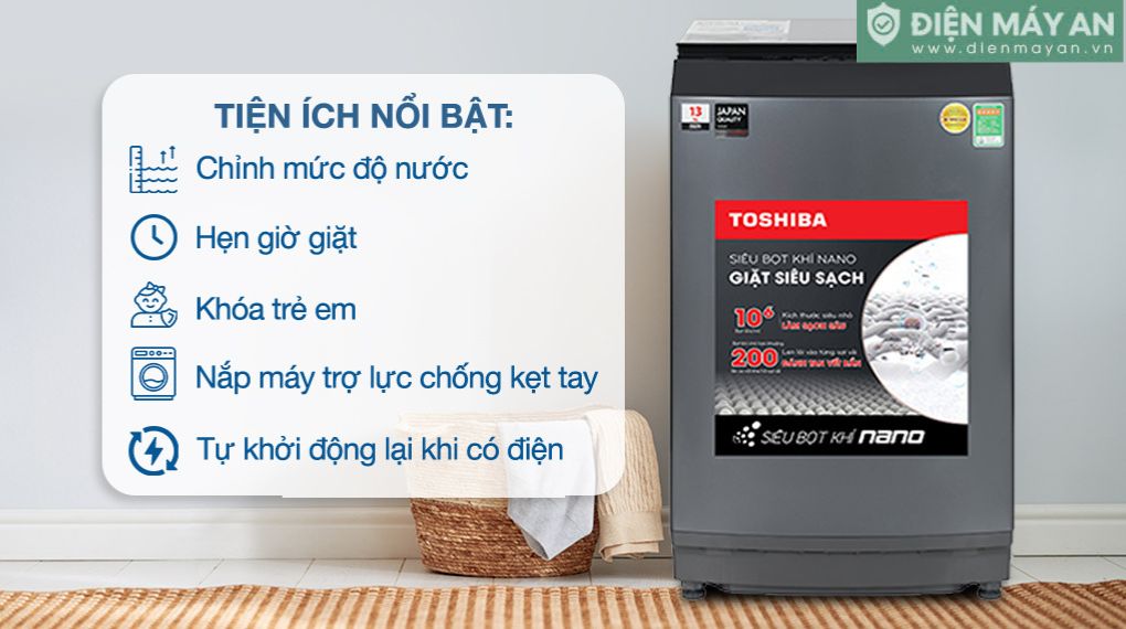 Máy Giặt Toshiba Inverter 13 Kg AW-DUM1400LV (MK)